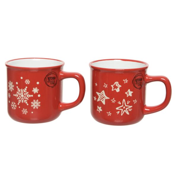 Mug Stoneware Star & Snowflake